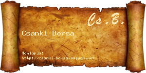 Csanki Borsa névjegykártya
